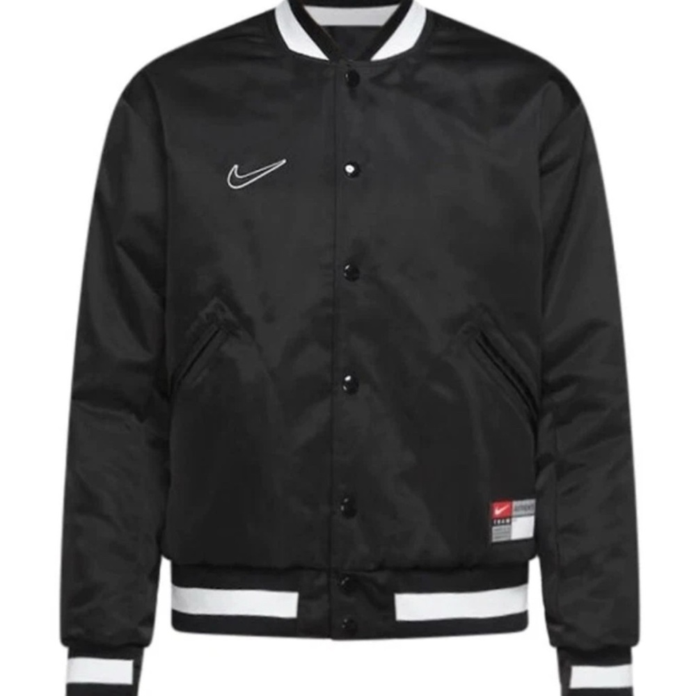 Nike Men's Black and White Varsity Jacket